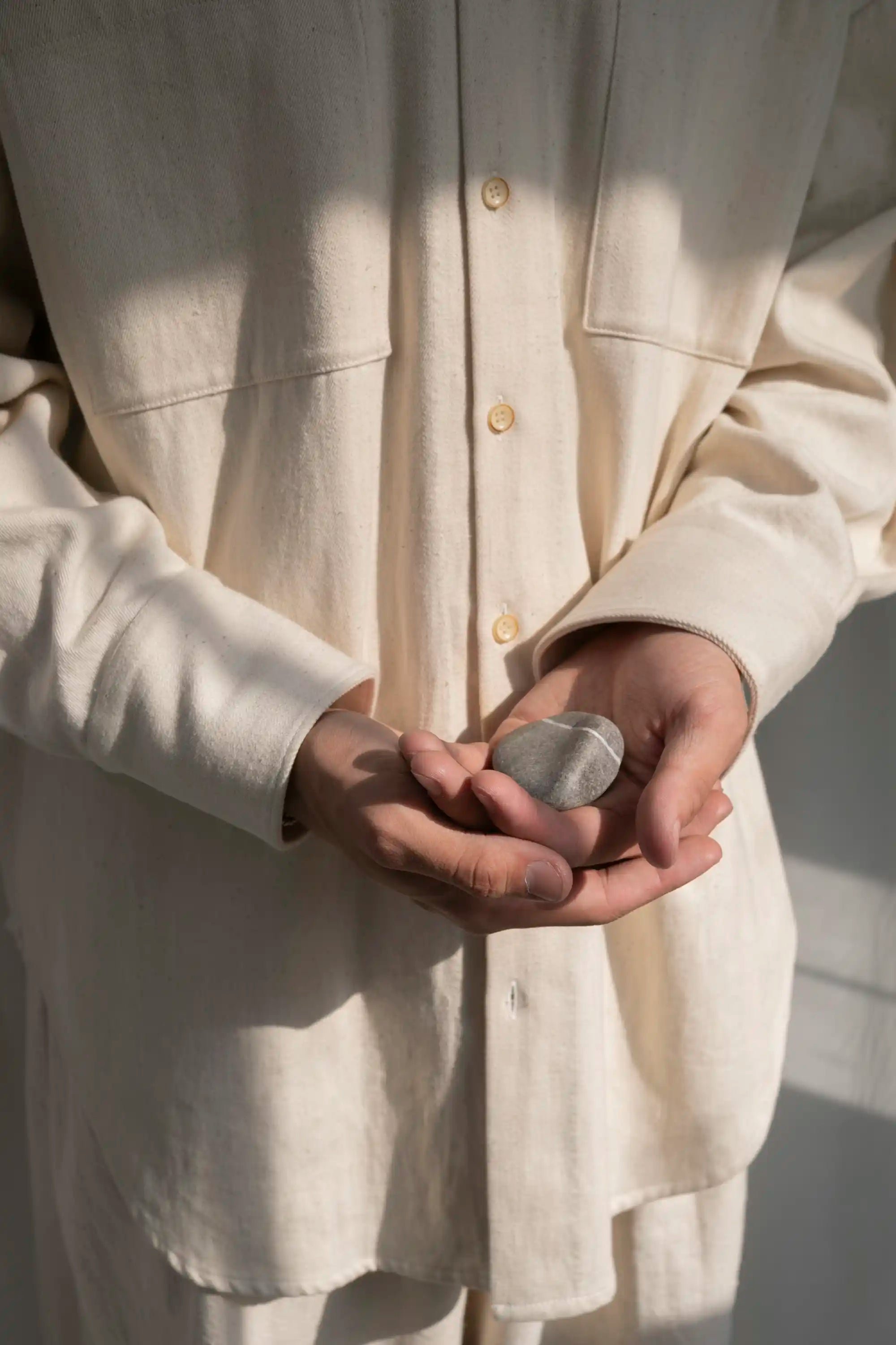 OFF-WHITE OVERSIZED SHIRT IN UNDYED HANDSPUN DENIM back view