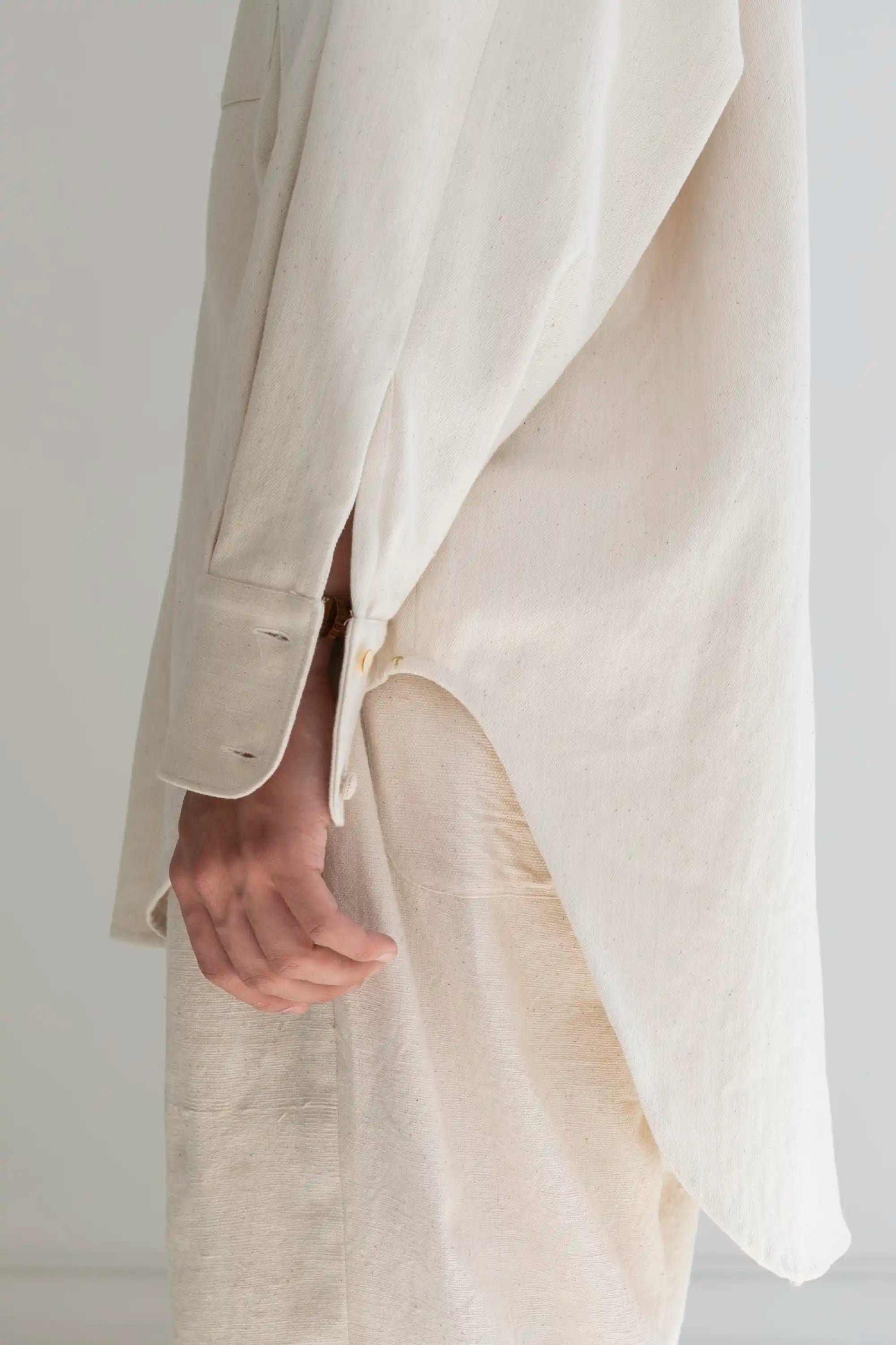 Off-White Organic Cotton Wide Leg Trouser back view