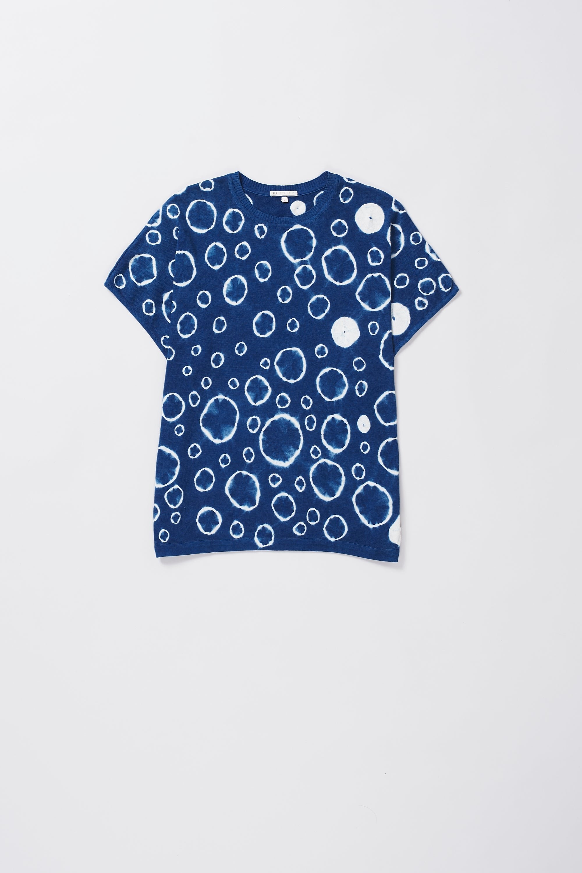 Shibori Relaxed Fit T-Shirt in Medium Indigo front view