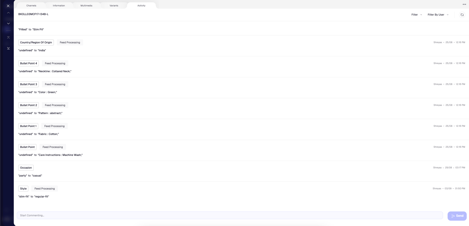 Activity timeline