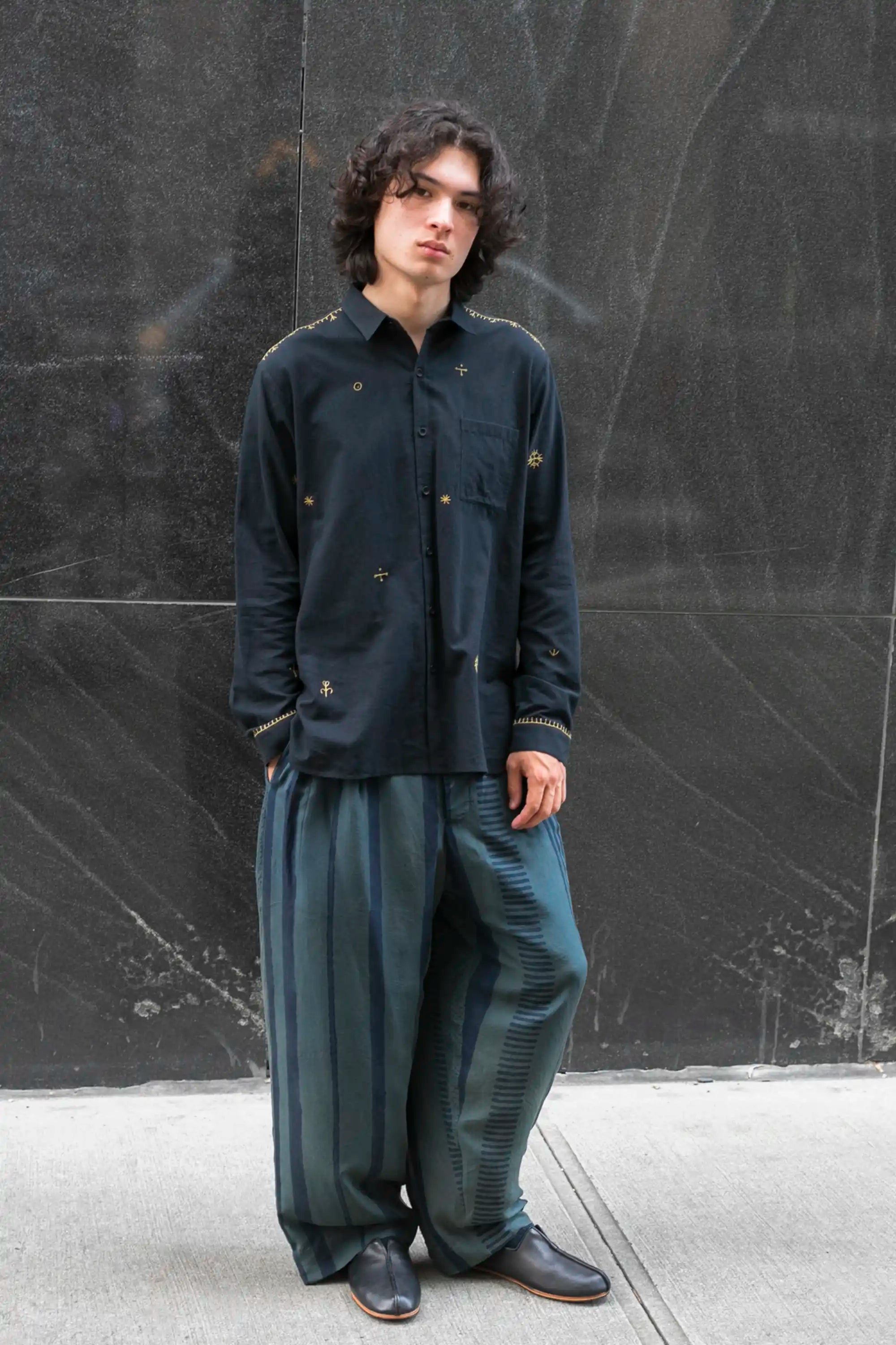 Midnight Indigo Cotton Unisex Shirt back view