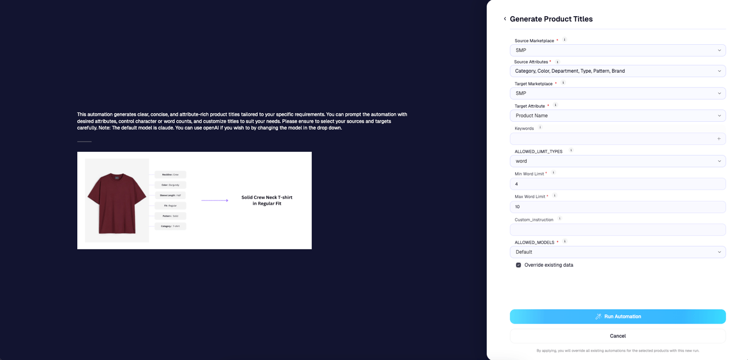 Generate product titles