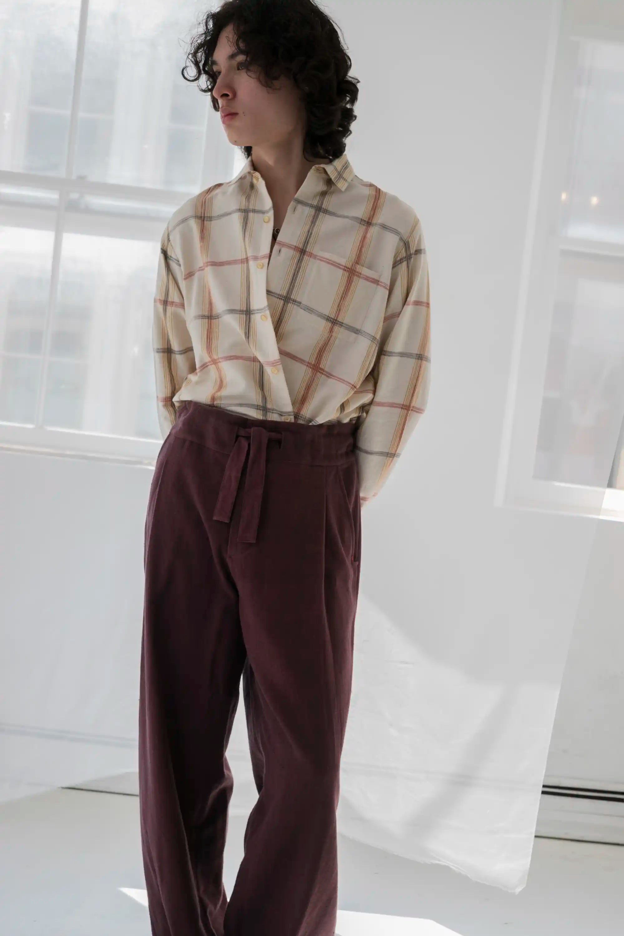 RELAXED-FIT ORGANIC COTTON PANTS back view