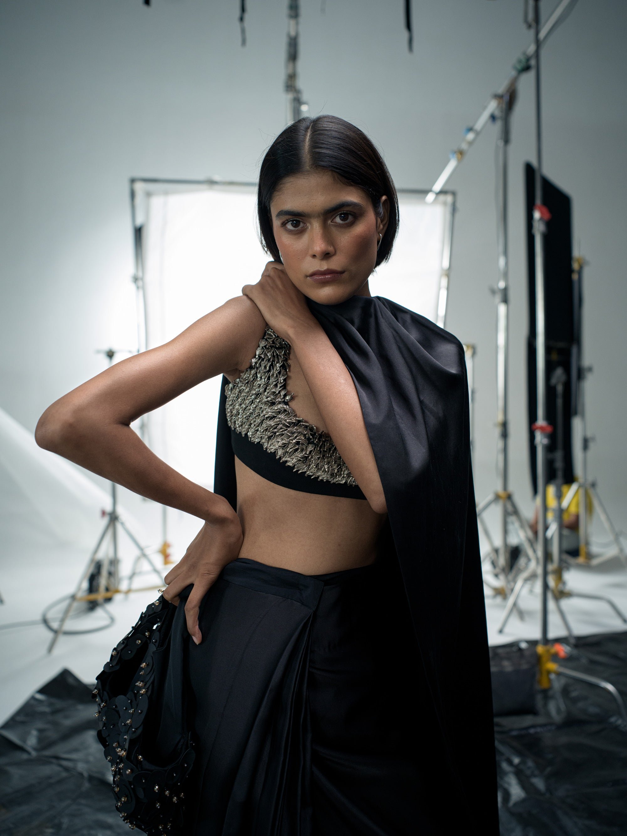 Metal Leaf Blouse back view