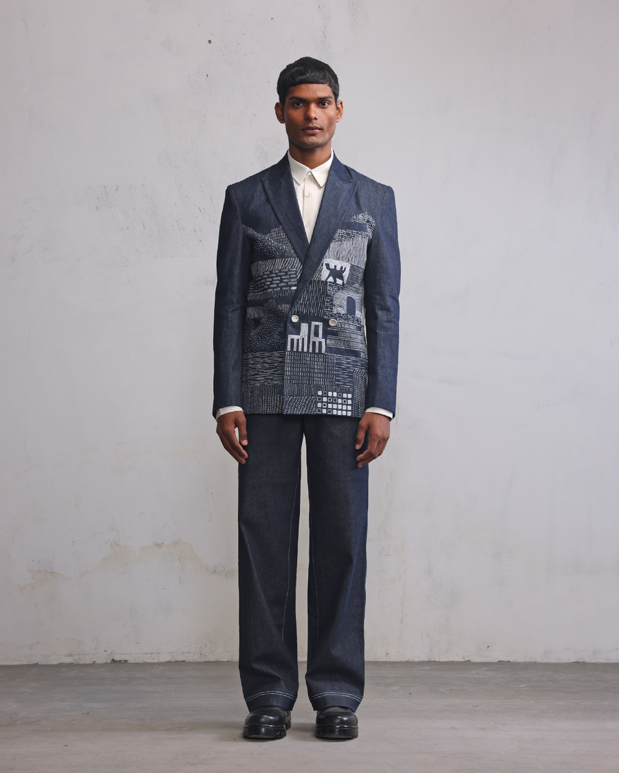 Morden Ruins Double Breasted Blazer back view