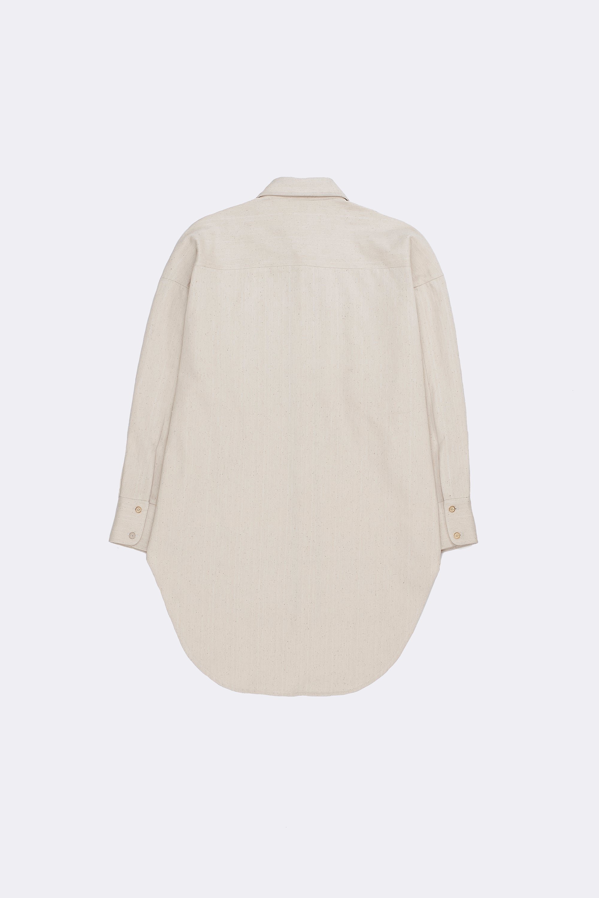 OFF-WHITE OVERSIZED SHIRT IN UNDYED HANDSPUN DENIM texture detail