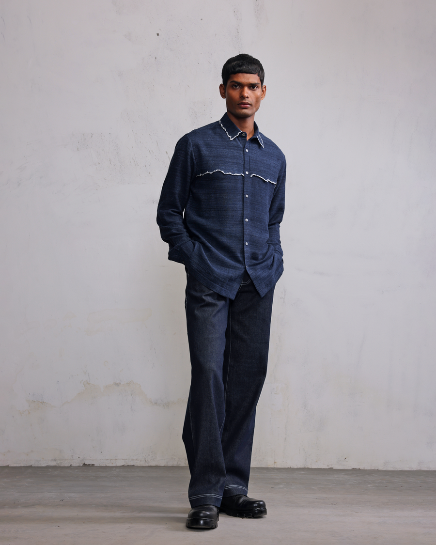 Fractured Line Yoke Shirt styling frame