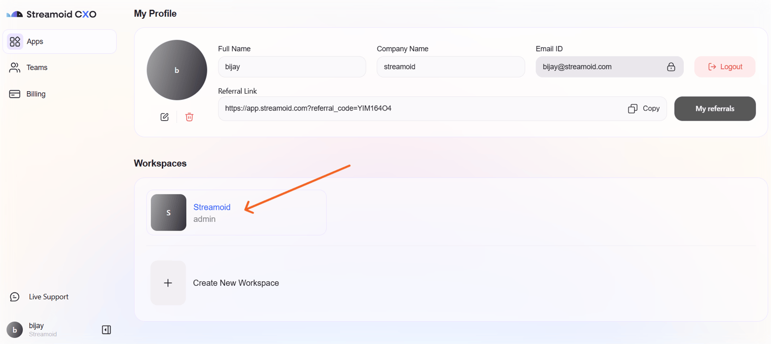 Workspaces Screenshot