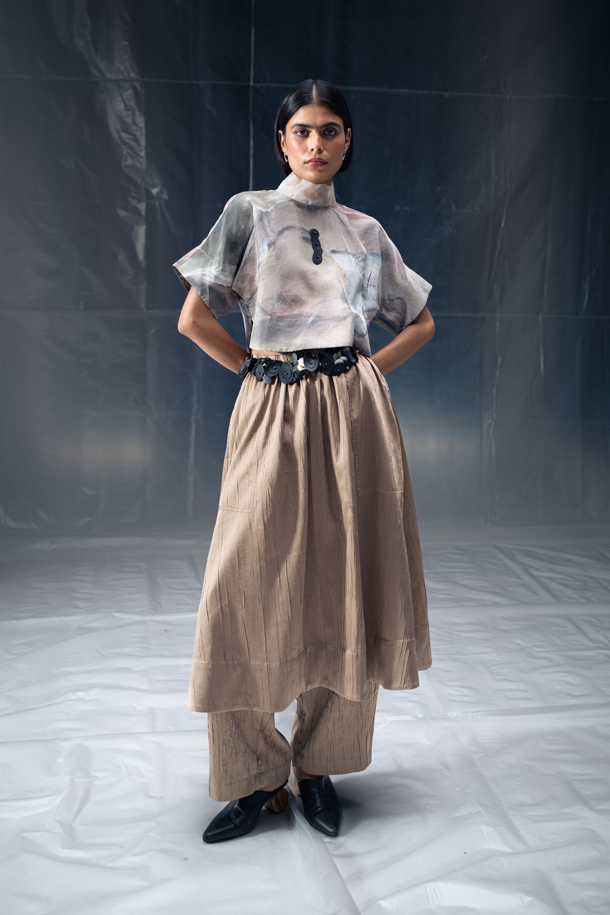 Chatter Artwork Crop Top back view