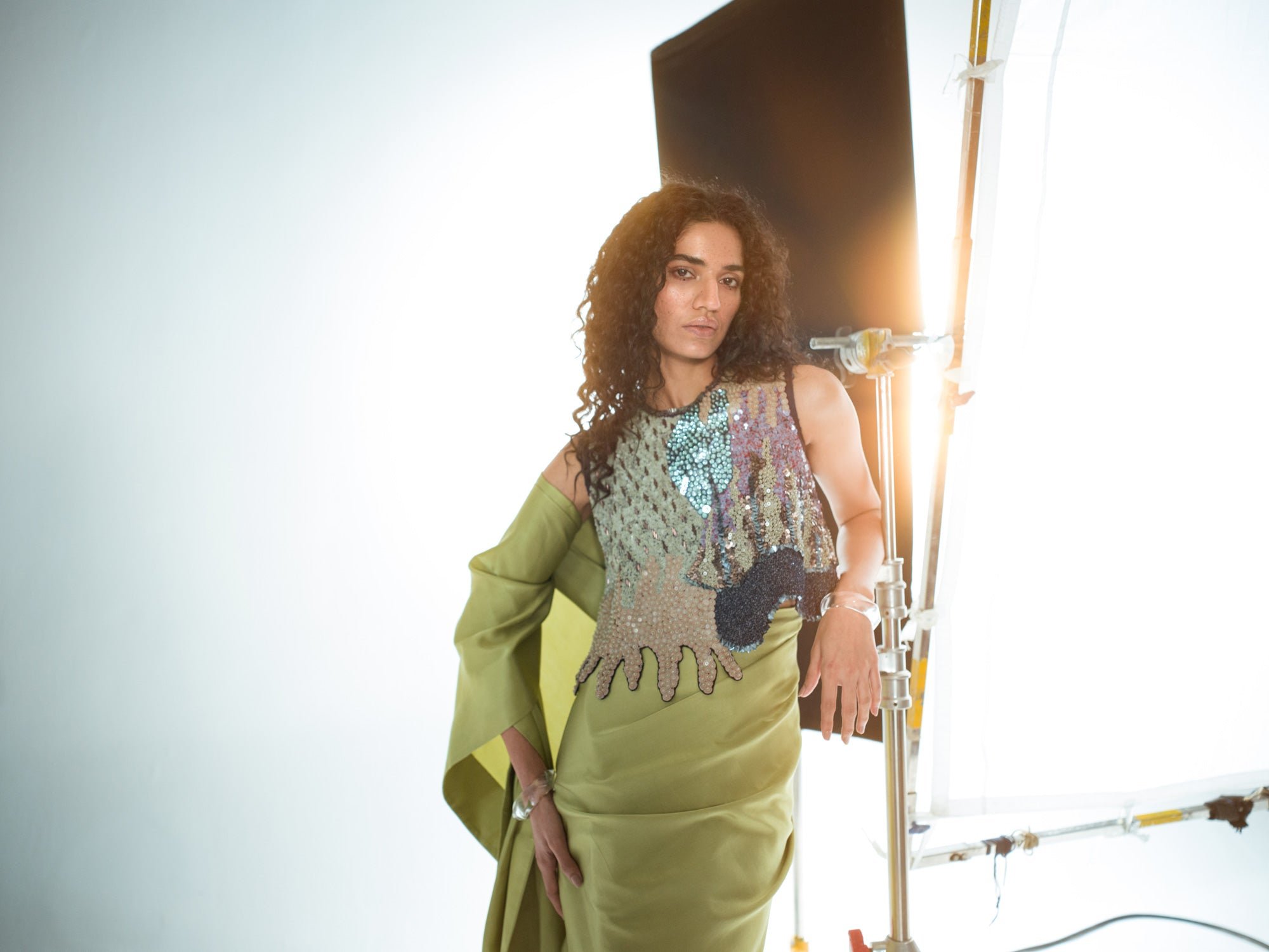 Dill Drape Saree texture detail