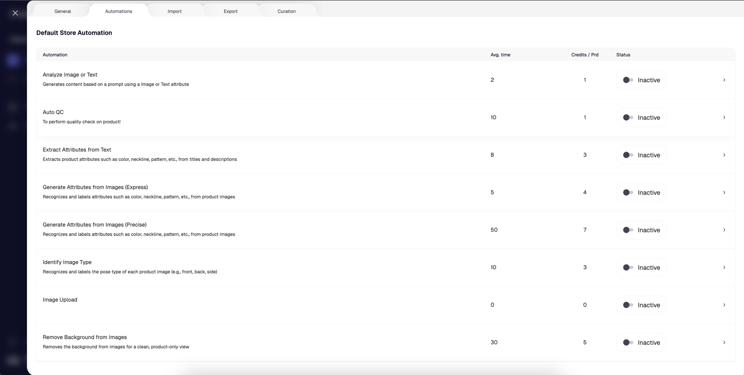 Automation Settings