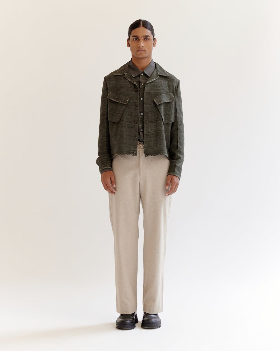 Vintage Cropped Military Jacket back view