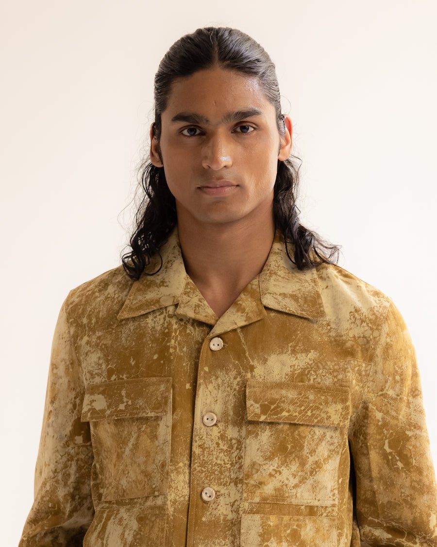 Skin Textured Batik Jacket styling frame