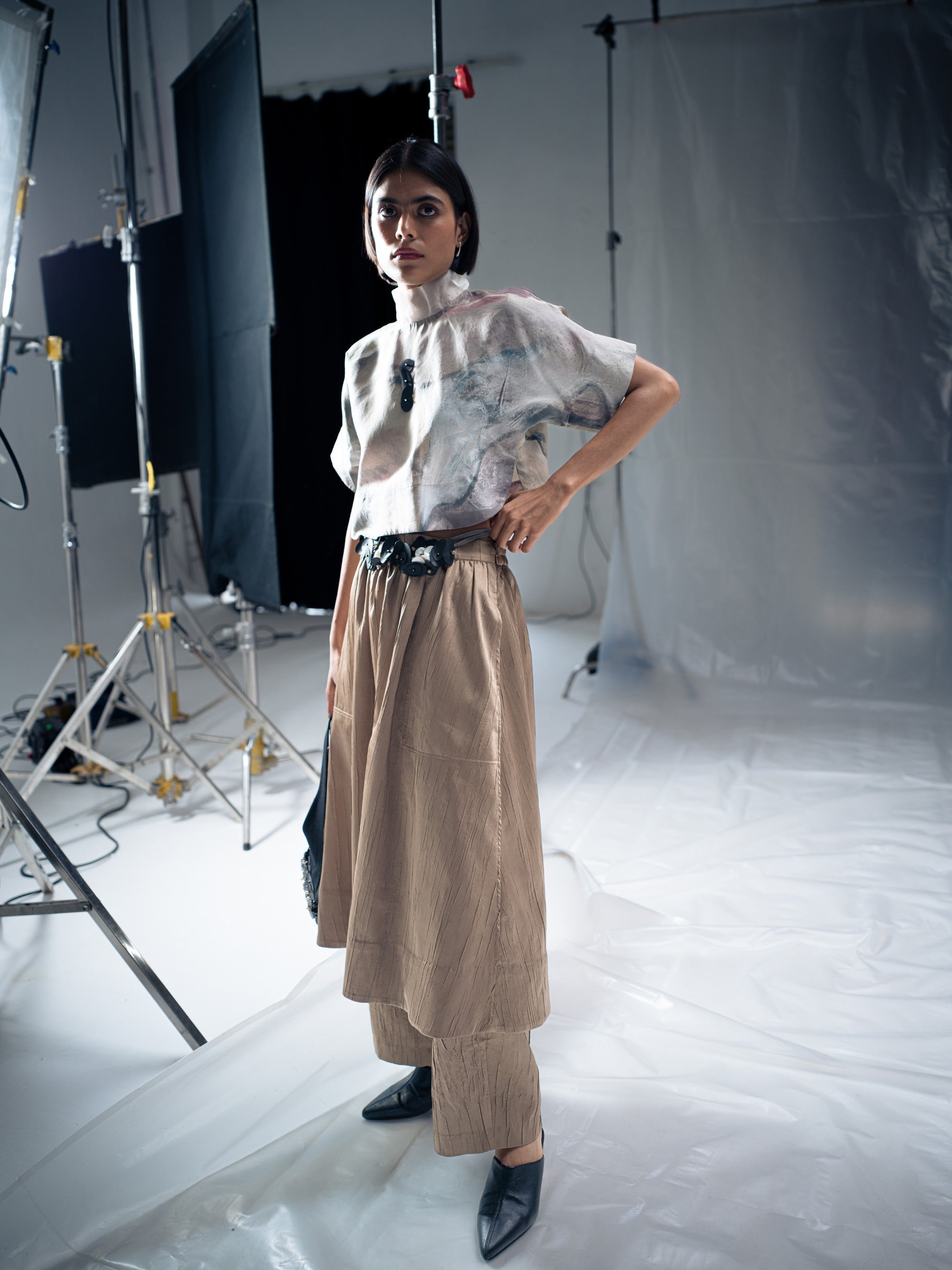 Chatter Artwork Crop Top styling frame