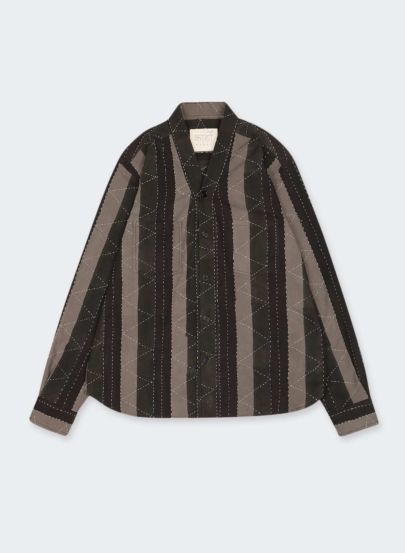 Ryoko
Relaxed Fit 
Kimono Collar 
LS Shirt styling frame