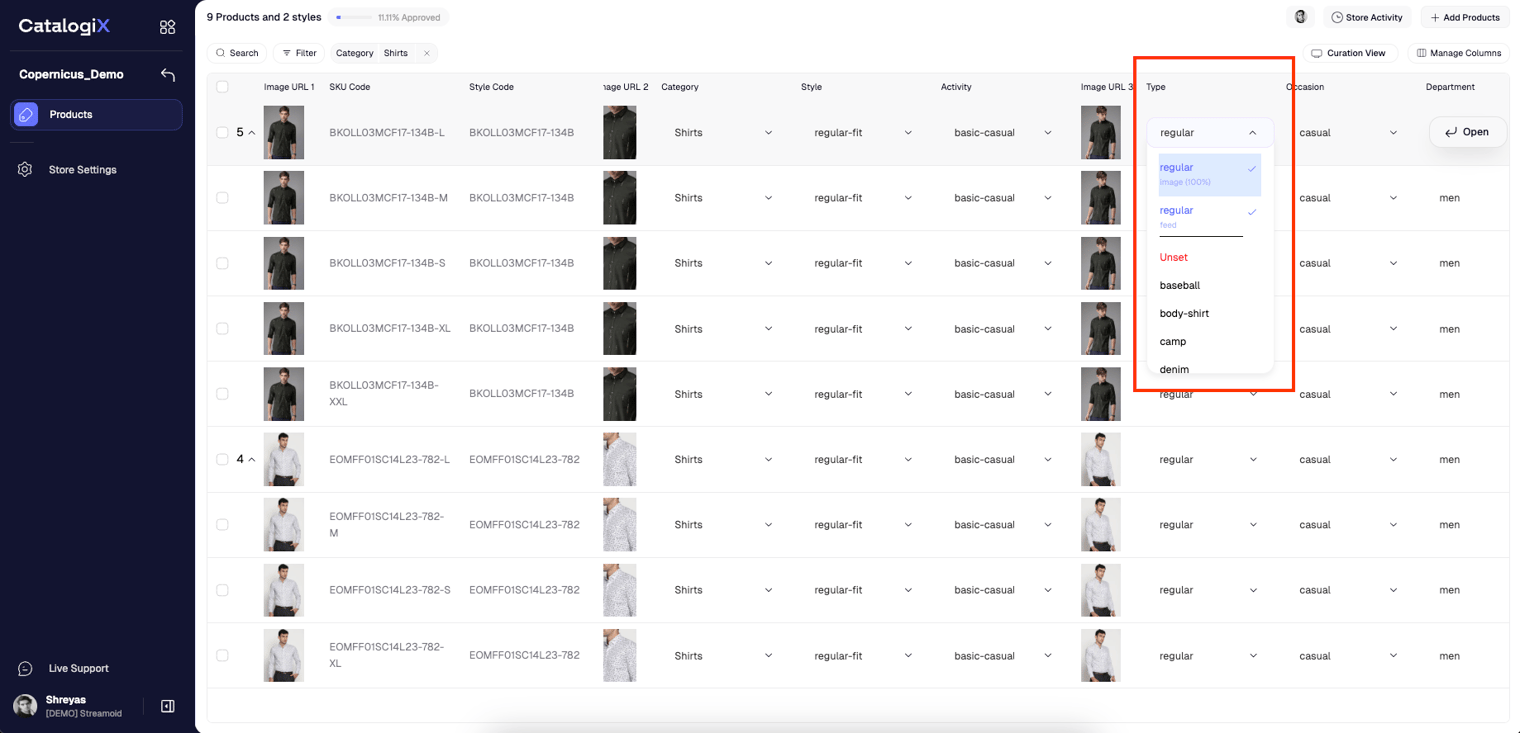 Image attribute generation results