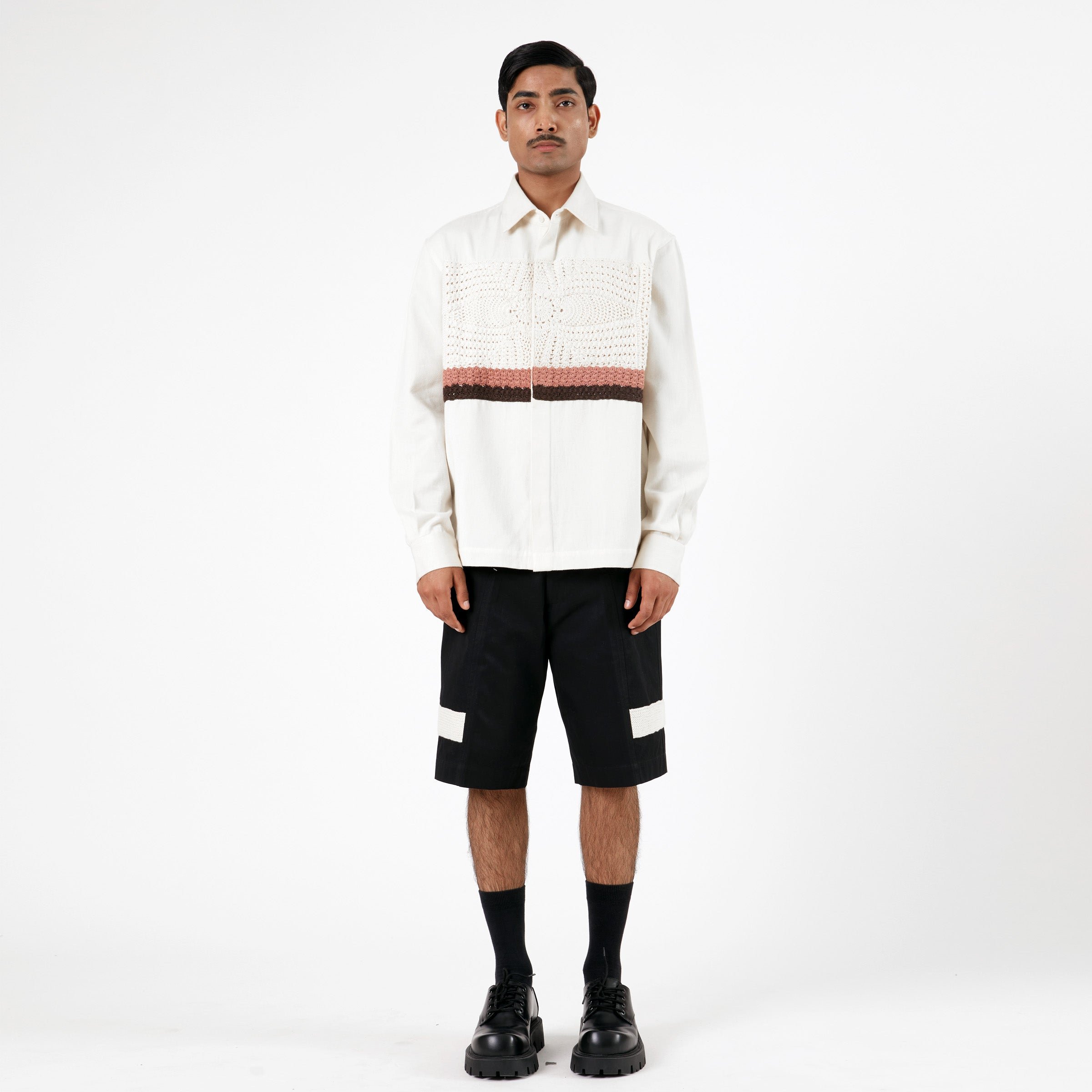 Crochet Applique Shirt- OW styling frame