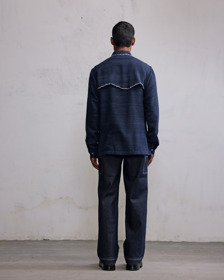 Fractured Line Yoke Shirt texture detail