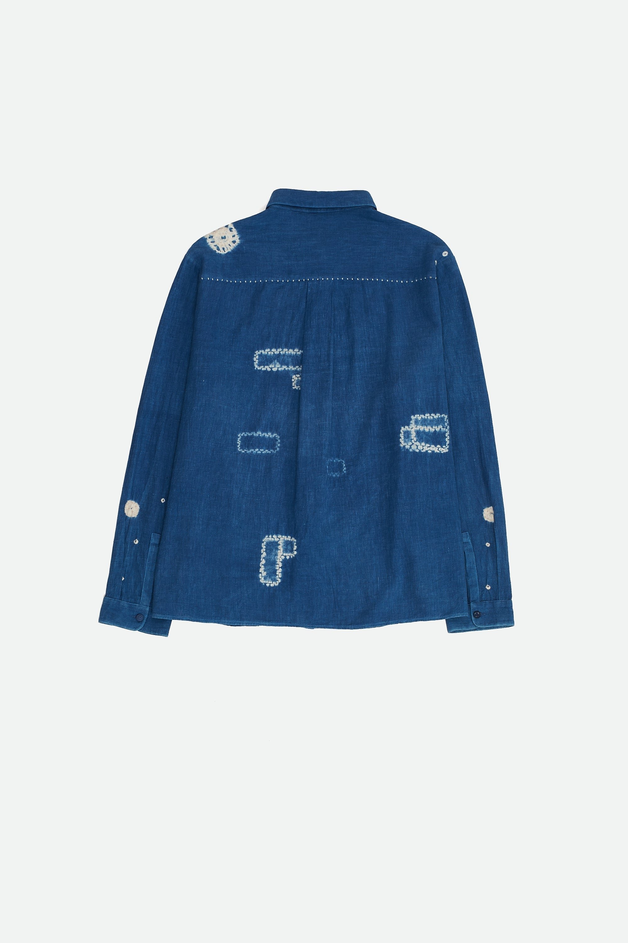 Medium Indigo Shibori Shirt texture detail