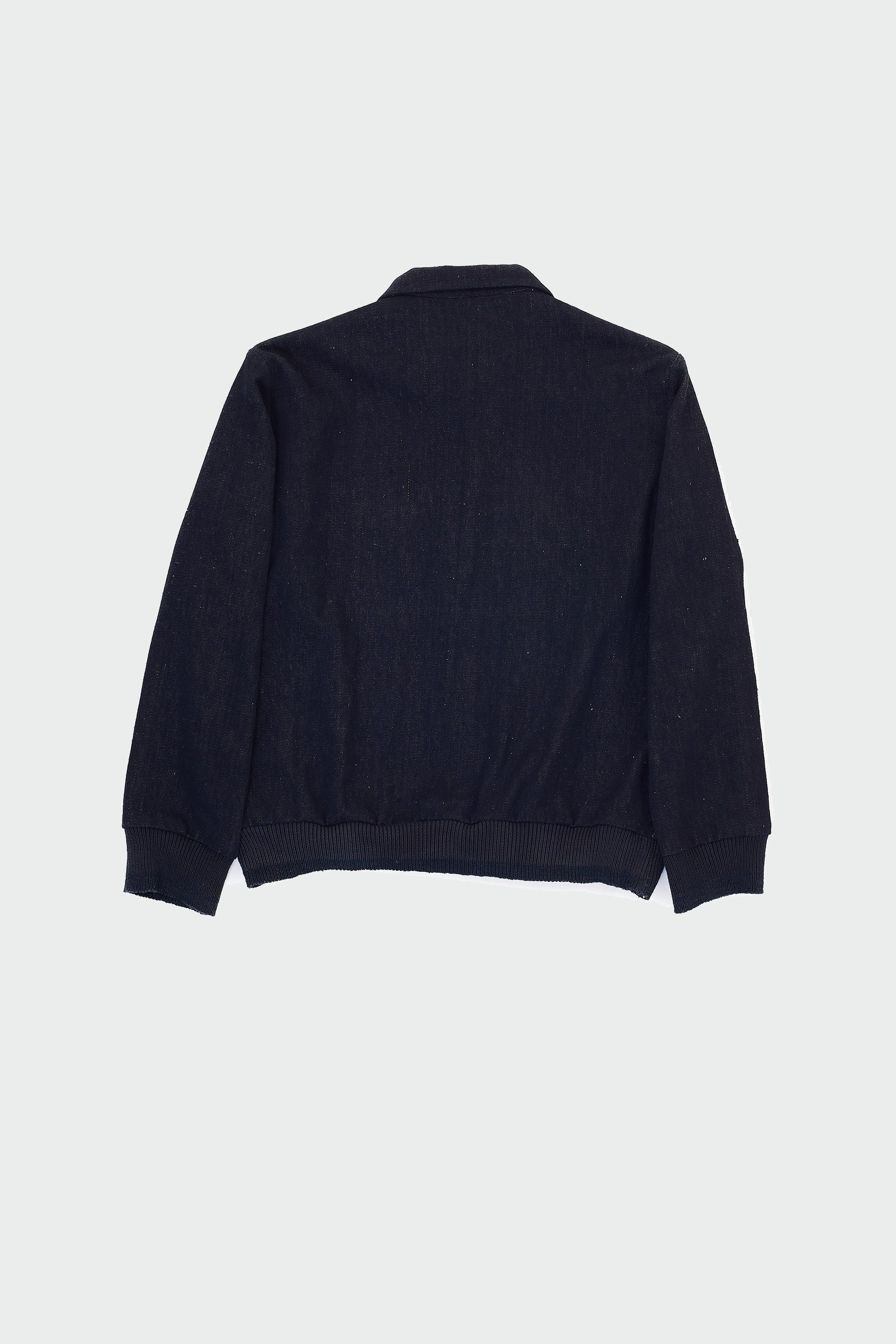 MIDNIGHT INDIGO BOMBER JACKET styling frame