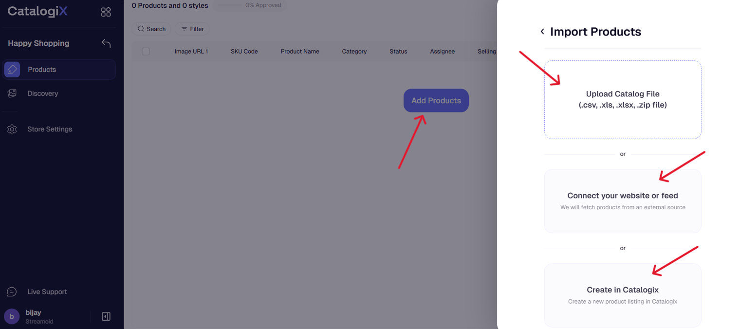 Upload Options