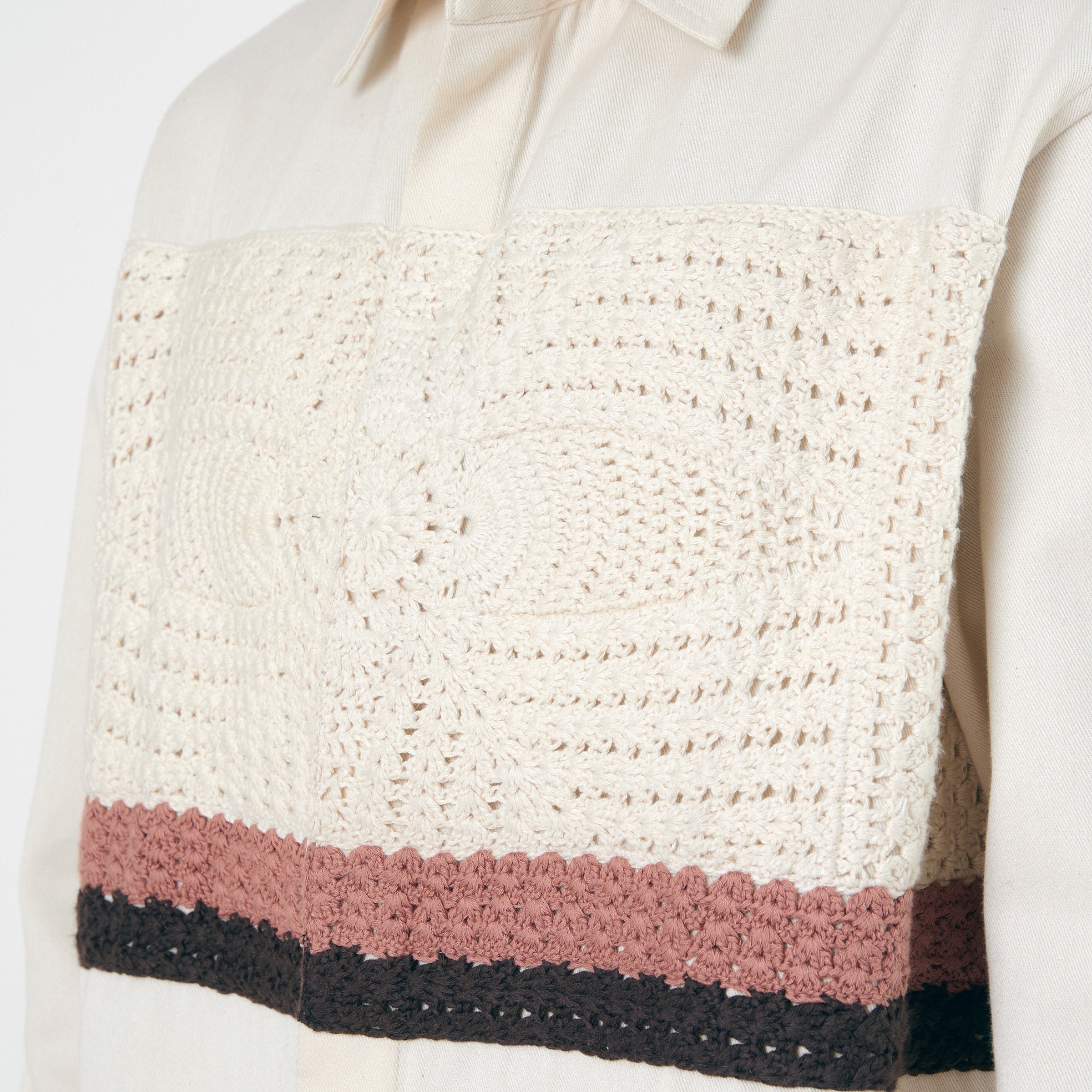Crochet Applique Shirt- OW texture detail